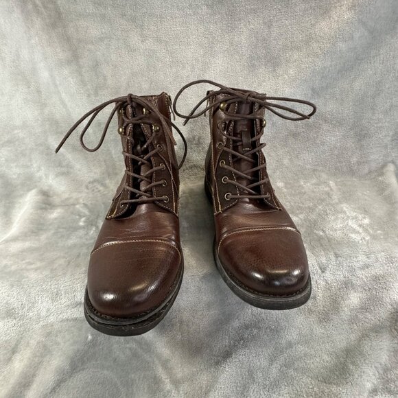 Steve Maddon mens 8.5M Brown M-Bradley  zip side ankle boots with laces main image 6